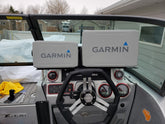 Two fish finders mount for Yarcraft 219 boat dash.